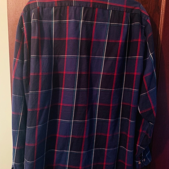 Men's Large Lacoste Blue & Plaid Button Down Shirt - Picture 4 of 4